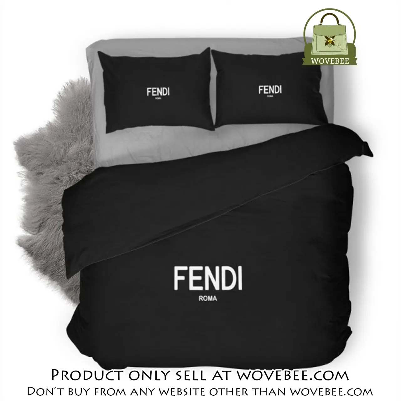 Fendi new luxury logo fashion brand premium bedding set home decor wvb4822546
